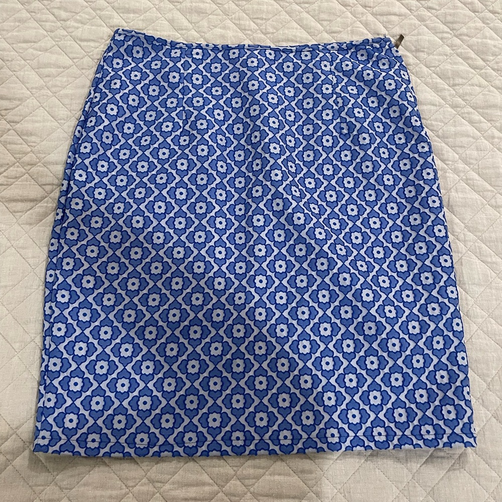 Very J Blue Floral Pencil Skirt